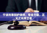 宁波刑事辩护律师，专业力量，正义之光捍卫者