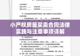 小产权房屋买卖合同法律实践与注意事项详解