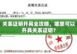 关系证明开具全攻略，哪里可以开具关系证明？