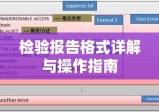 检验报告格式详解与操作指南