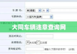 大同车辆违章查询网，便捷高效的交通违法信息查询平台