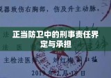 正当防卫中的刑事责任界定与承担