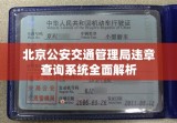 北京公安交通管理局违章查询系统全面解析