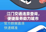 江门交通违章查询，便捷服务助力城市交通管理高效运作