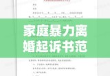 家庭暴力离婚起诉书范例，揭示其重要性及作用