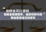 保释金制度解析，退款机制与保释金能否退还的探究