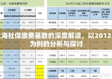 上海社保缴费基数的深度解读，以2012年为例的分析与探讨