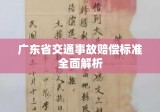 广东省交通事故赔偿标准全面解析