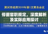 停薪留职规定，深度解析及实际应用探讨