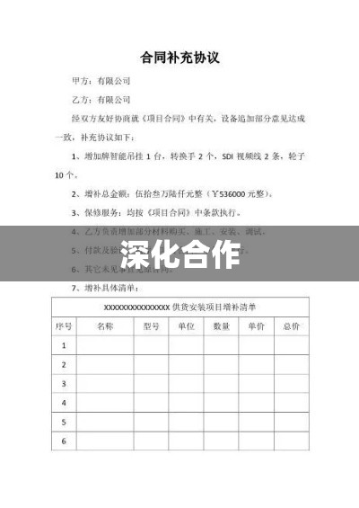 合同补充协议，深化合作，共创双赢新篇章  第1张