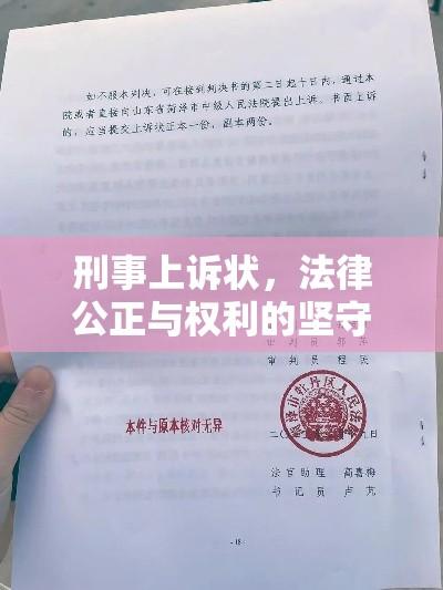 刑事上诉状，法律公正与权利的坚守之路  第1张