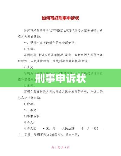 刑事申诉状范文详解，撰写技巧及成功申诉关键要素指南  第1张