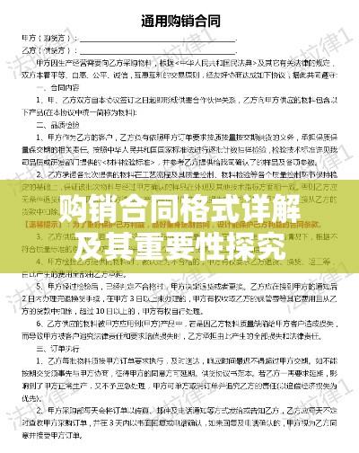 购销合同格式详解及其重要性探究  第1张