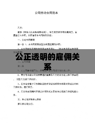 劳动合同范本大全，构建公正透明的雇佣关系指南  第1张