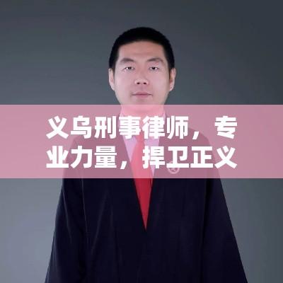 义乌刑事律师，专业力量，捍卫正义之声  第1张