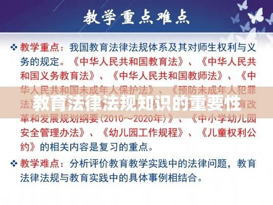 教育法律法规知识的重要性及其在教育实践中的实际应用  第1张