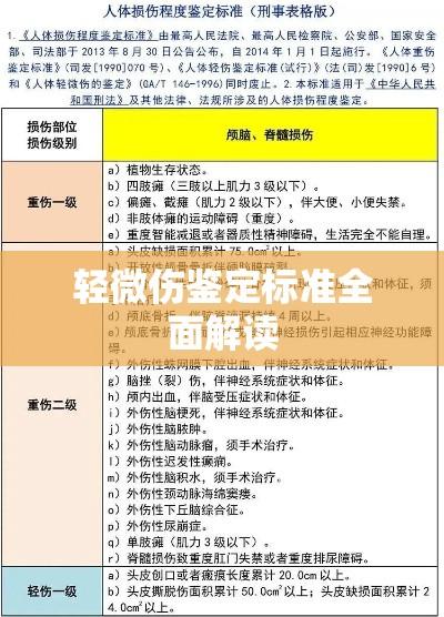 轻微伤鉴定标准全面解读  第1张