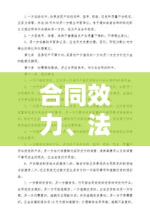 合同效力、法律保障及其实践应用解析  第1张