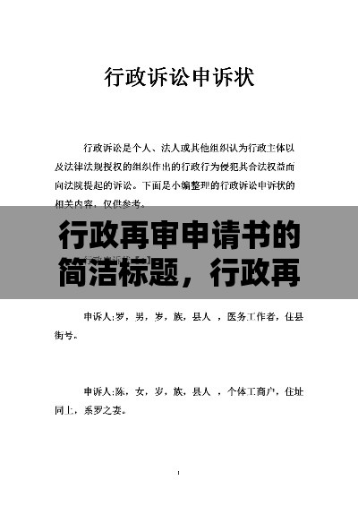 行政再审申请书的简洁标题，行政再审申请之诉书摘要  第1张