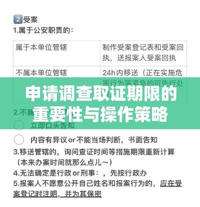 申请调查取证期限的重要性与操作策略解析  第1张