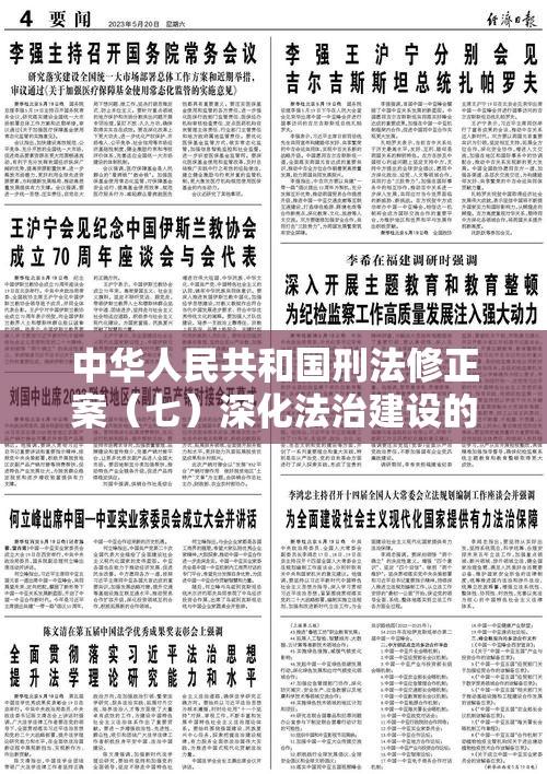 中华人民共和国刑法修正案（七）深化法治建设的新里程碑，法治建设的重大进展与未来展望  第1张