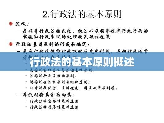 行政法的基本原则概述  第1张