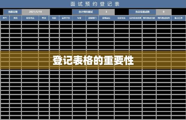 登记表格的重要性及其应用领域  第1张