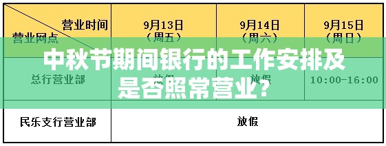 中秋节期间银行的工作安排及是否照常营业？  第1张