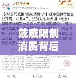 戴威限制消费背后的故事与启示分析  第1张