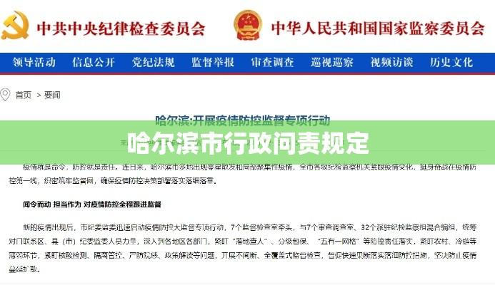 哈尔滨市行政问责规定的深度解读与探讨  第1张