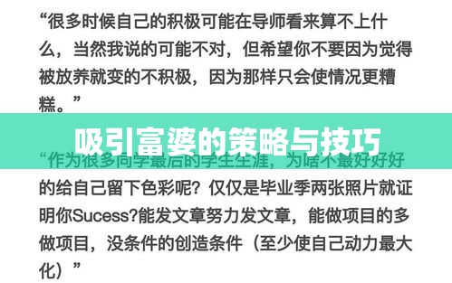 深度解析，如何寻找高端交往对象，吸引富婆的策略与技巧  第1张