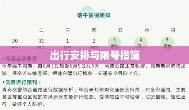 端午节交通管理与出行安排探讨，限号措施及出行建议  第1张