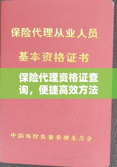 保险代理资格证查询，便捷高效方法与途径探索  第1张