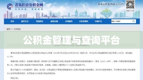 青岛公积金查询网，便捷高效的公积金管理与查询平台  第1张