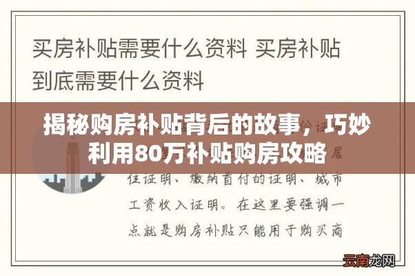 揭秘购房补贴背后的故事，巧妙利用80万补贴购房攻略  第1张