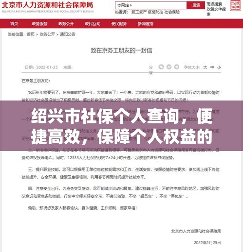 绍兴市社保个人查询，便捷高效，保障个人权益的新时代新途径  第1张