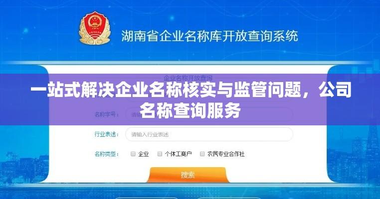 一站式解决企业名称核实与监管问题，公司名称查询服务  第1张