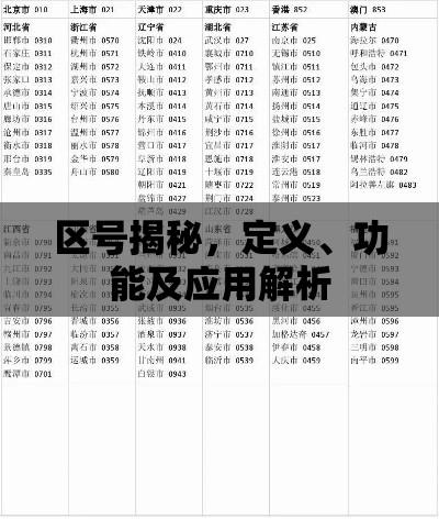 区号揭秘，定义、功能及应用解析  第1张