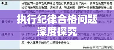 执行纪律合格问题深度探究  第1张