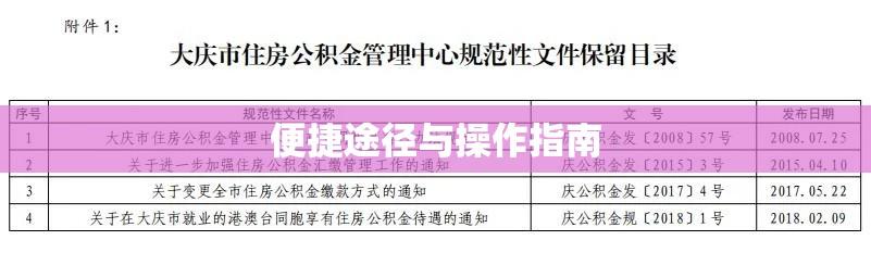 大庆住房公积金查询，便捷途径与操作指南详解  第1张