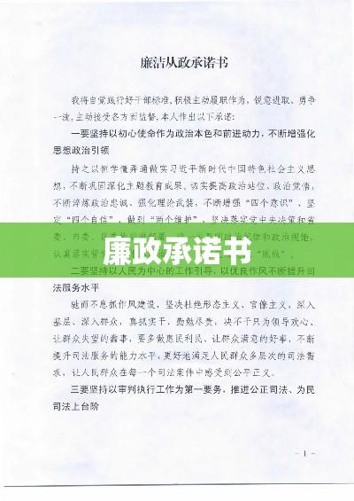 廉政承诺书的坚守与力量，构建诚信政府的力量之源  第1张