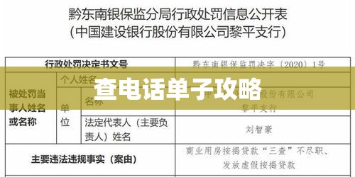 查电话单子全攻略，详细步骤与注意事项  第1张